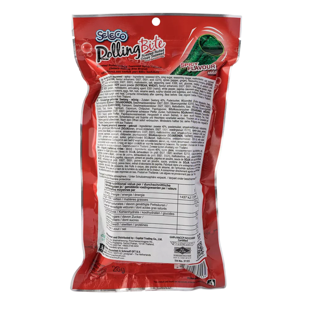 SELECO Rolling Bite Seetangsnack Spicy 28G