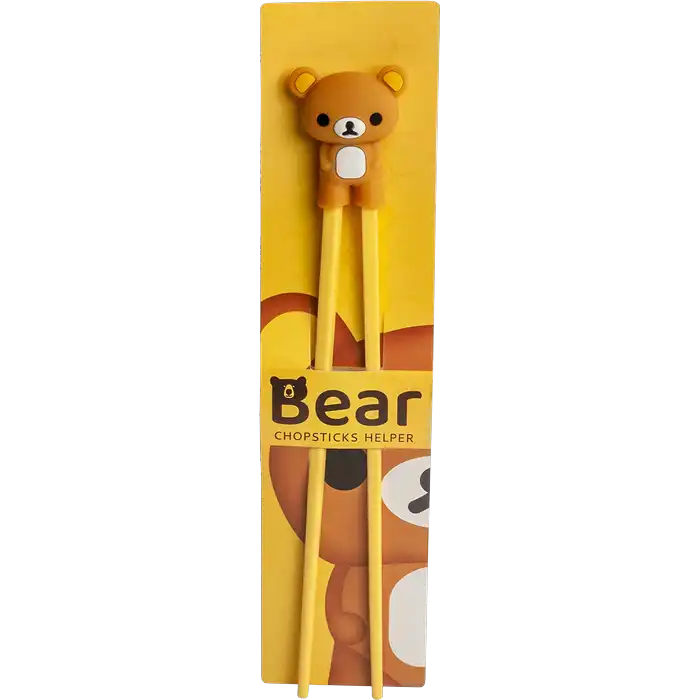 Chopstick Helper Bear Orange – Essstäbchenhelfer mit Bär-Clip