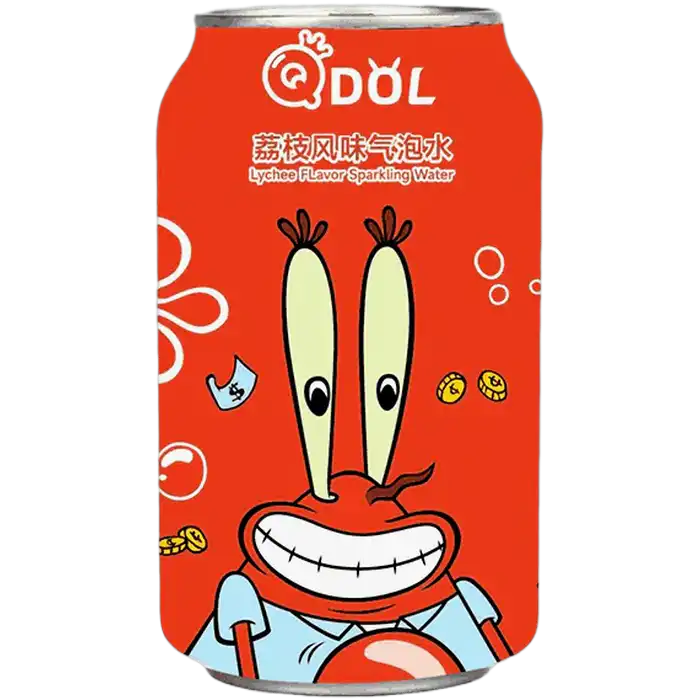 QDOL Spongebob Sparkling Drink Lychee Flav. 330ML