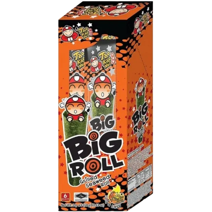 TAOKAENOI Big Roll Grill Seaweed Tom Yum 18G – Gegrillter Seetang Snack
