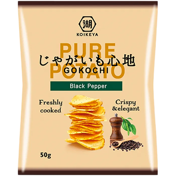 KOIKEYA Kartoffelchips Black Pepper 50G Japanischer Pfeffer Snack