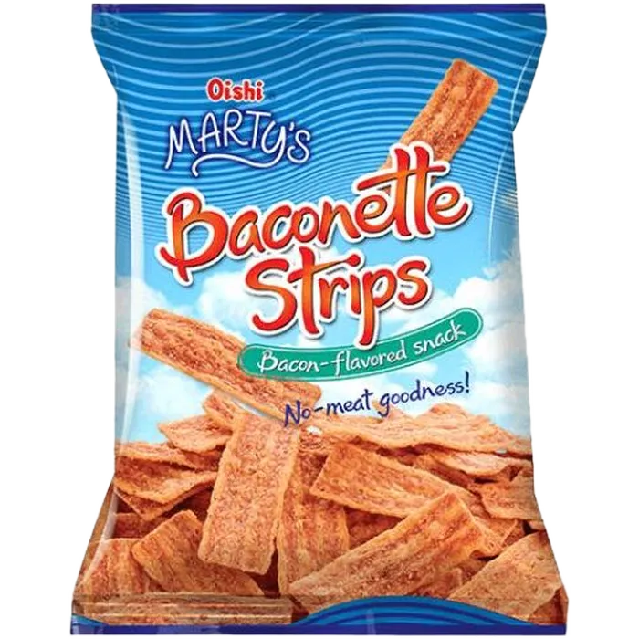 OISHI MARTY'S Baconette Strips Bacon Flavor 90G Knuspriger Bacon Snack