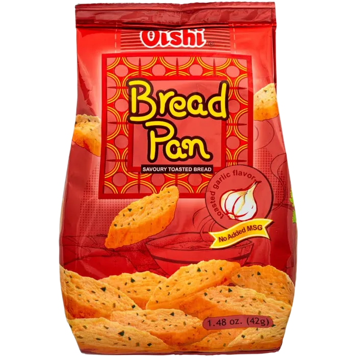 OISHI Bread Pan Toasted Garlic 42G Knuspriger Knoblauchbrot Snack