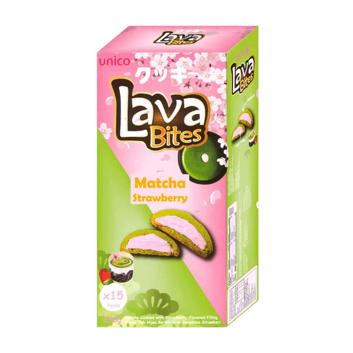 MY Lava Bites Cookies Matcha Erdbeer 200G Gefüllte Erdbeer Kekse