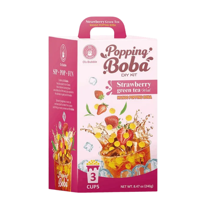 O'S BUBBLE Popping Boba Erdbeere Mango 240g