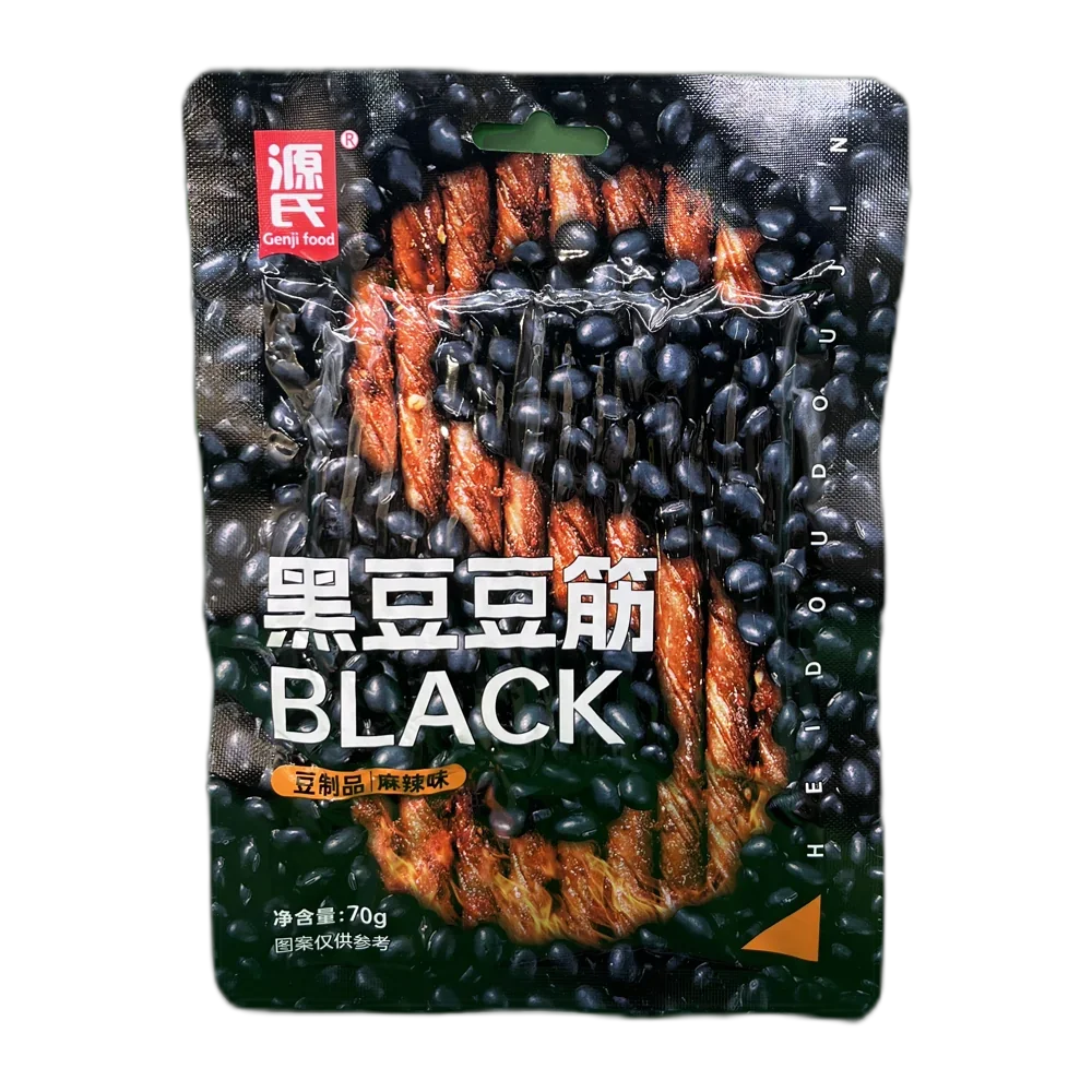 GENJI Spicy Black Beancurd Curly Stripe 70G