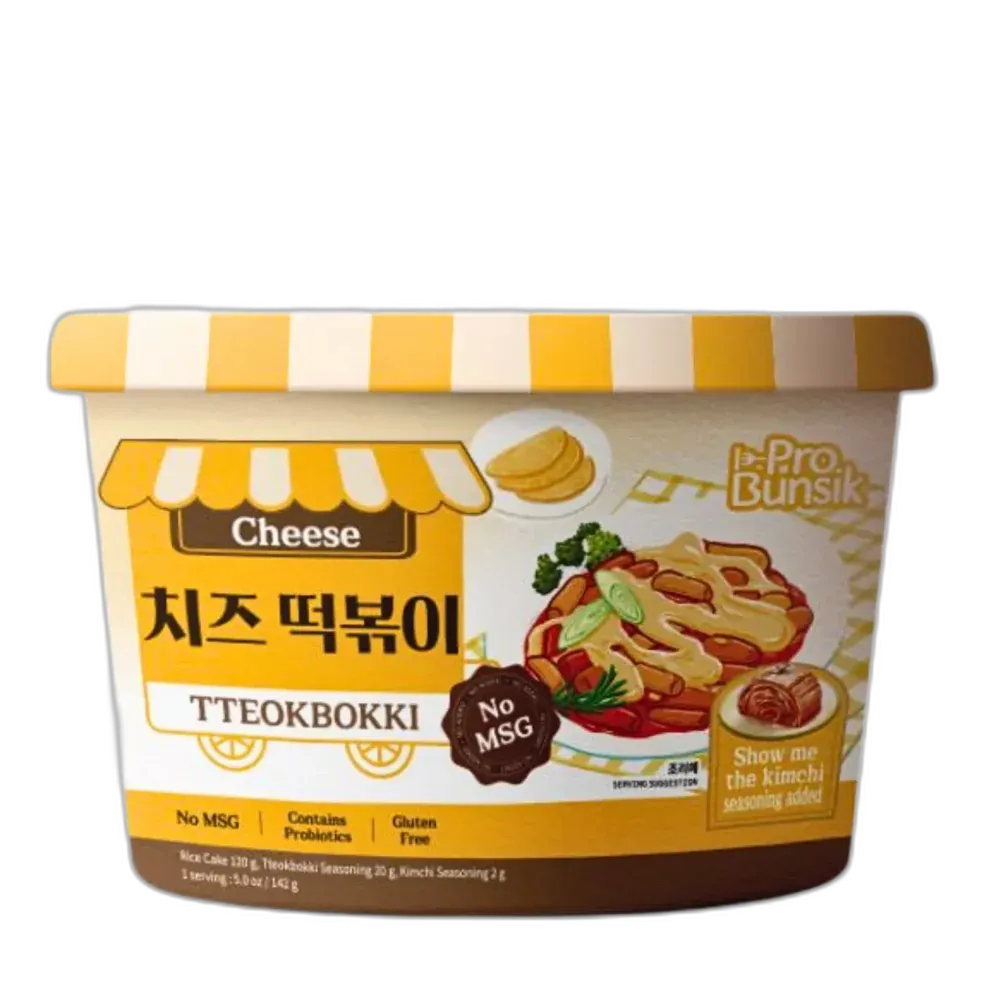 PROBUNSIK Tteokbokki Cheese Bowl – Koreanischer Käse-Reiskuchen 142g