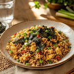 Nasi Goreng mit knusprigem Nori-Snack – Indonesischer Bratreis in nur 15 Minuten 🍚