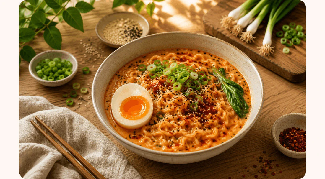 Creamy Sriracha Ramen Bowl 🌶️🍜