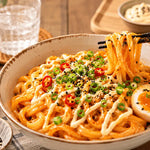 Cremige Buldak Udon mit KEWPIE-Mayonnaise – Das virale 15-Minuten-Rezept für alle Schärfe-Fans 🍜