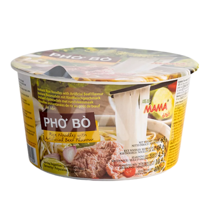 MAMA Instant Reisnudeln Pho Bo 65G