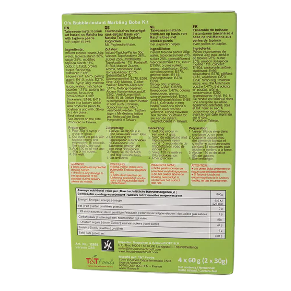 O's Bubble Instant Boba Matcha Tee 240G