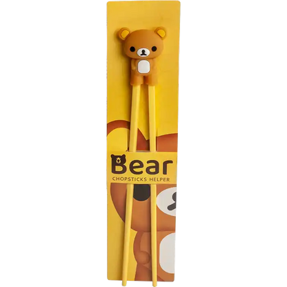 Chopstick Helper Bear Orange – Essstäbchenhelfer mit Bär-Clip