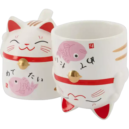Kawai Maneki Neko Cat Mug pink 8,5x9,8cm