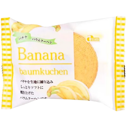 ATOM Baumkuchen Banana 80G – Japanischer Schichtkuchen mit Bananengeschmack