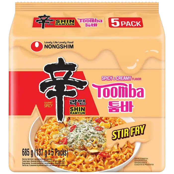 NONGSHIM Shin Ramyun Toomba – Cremig-scharfe Instant Nudeln 5x137g