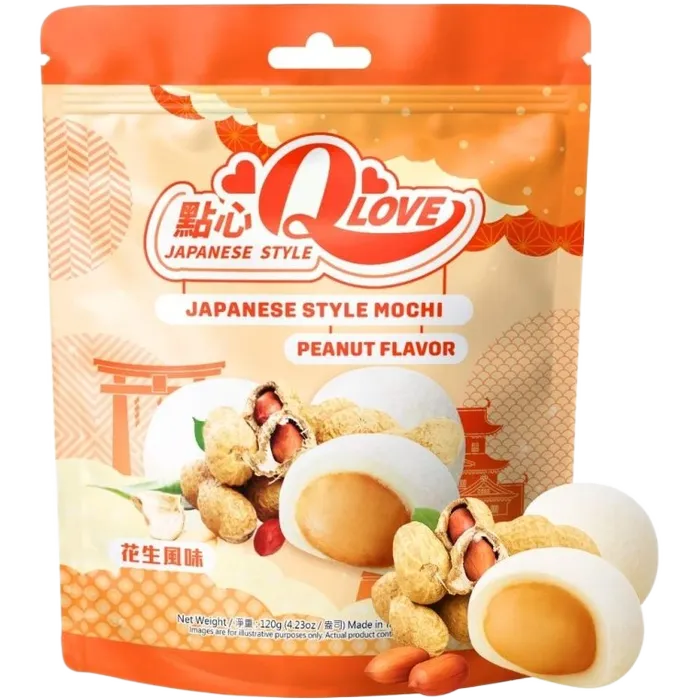 QLove Mochi Peanut Standing Pouch 120G – Erdnuss Mochi