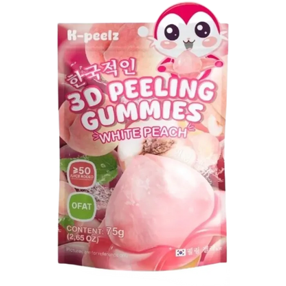 K-PEELZ Peelable Gummies White Peach 75G – Schälsüßigkeit mit Pfirsichgeschmack