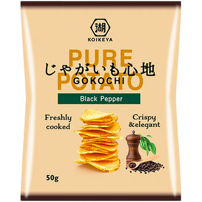 KOIKEYA Kartoffelchips Black Pepper 50G Japanischer Pfeffer Snack