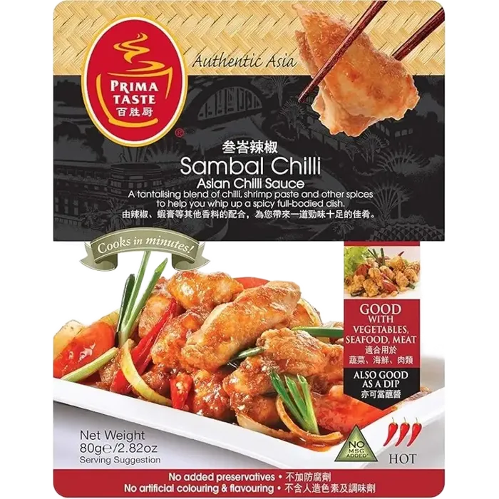 PRIMA TASTE Sambal Chilli Sauce 80G Sambal Chili Würzpaste aus Singapur