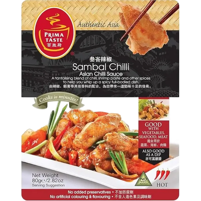 PRIMA TASTE Sambal Chilli Sauce 80G Sambal Chili Würzpaste aus Singapur