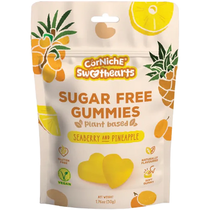 CORNICHE Sugarfree Gummie Sanddorn&Ananas 50G Zuckerfreie Fruchtgummis