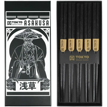 Essstäbchensatz 5 Paar Japanisches Motiv 22.5cm Tokyo Design Chopsticks Set