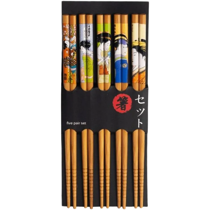 Essstäbchensatz 5 Paar Geisha 22.5cm Tokyo Design Chopsticks Set
