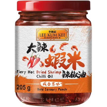 LKK Fiery Hot Dried Shrimp Chilli Oil 205G Extra scharfes Garnelen Chiliöl
