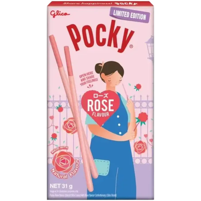POCKY Biskuit Sticks Rose 31G Limited Edition Rose Cream Biscuit Sticks