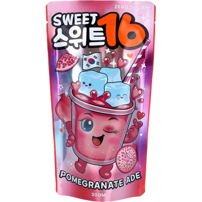 KR Sweet16 Pomegranate Zero 200ML Koreanischer Granatapfel Ade ohne Zucker