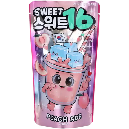 KR Sweet16 Peach Zero 200ML Koreanischer Peach Ade ohne Zucker