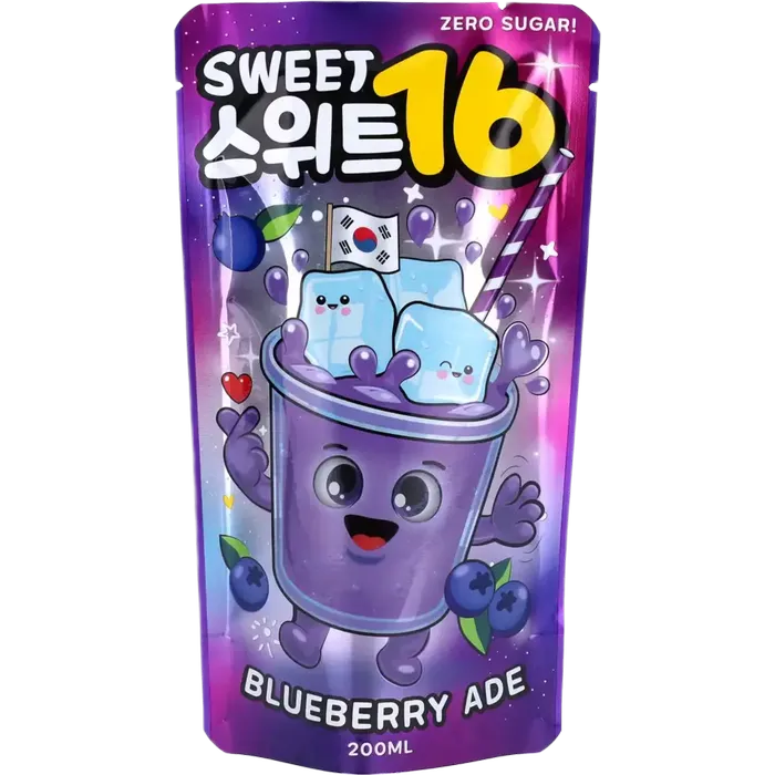 KR Sweet16 Blueberry Zero 200ML Koreanischer Blaubeer Ade ohne Zucker