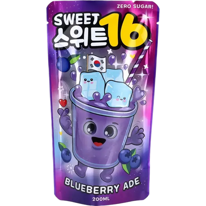 KR Sweet16 Blueberry Zero 200ML Koreanischer Blaubeer Ade ohne Zucker