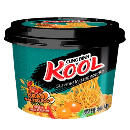 CUNG DINH Kool Noodles Crab Salted Egg Bowl 92G Instant Nudeln mit Krabben & Salted Egg Geschmack