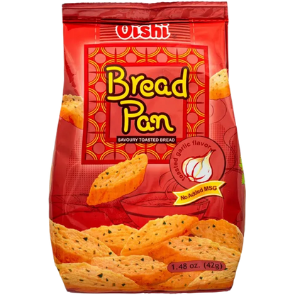 OISHI Bread Pan Toasted Garlic 42G Knuspriger Knoblauchbrot Snack