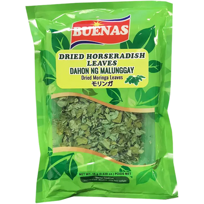 BUENAS Dried Horseradish Leaves (Malunggay) 15G Getrocknete Moringablätter