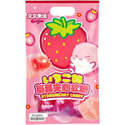 ENNJOI Stuffed Candy Strawberry 80G Gefüllte Erdbeer Lollipops