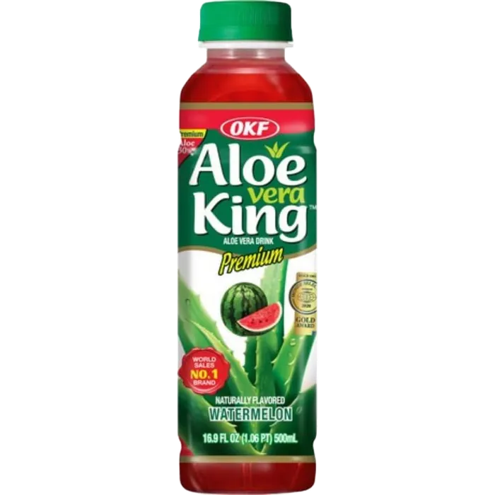 OKF Aloe Vera Getränk Wassermelone 500ML – Erfrischungsgetränk mit Aloe-Stücken