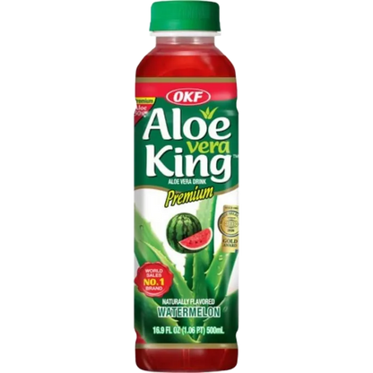 OKF Aloe Vera Getränk Wassermelone 500ML – Erfrischungsgetränk mit Aloe-Stücken