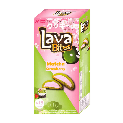 MY Lava Bites Cookies Matcha Erdbeer 200G Gefüllte Erdbeer Kekse
