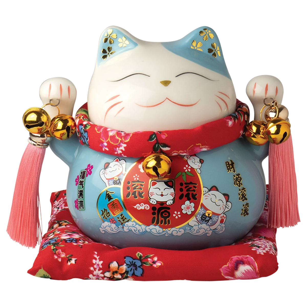 Jade Temple Porzellan Spardo. Maneki Neko Blau