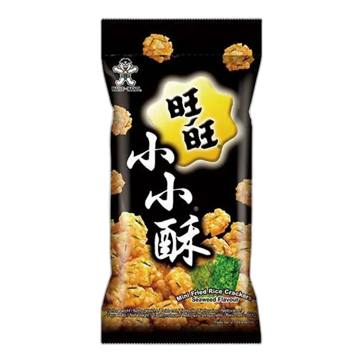 WANT WANT Mini Fried Crackers Spicy Seaweed – Würzige Reiscracker mit Seetang