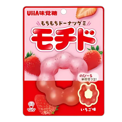 UHA Mikakuto Mochido Erdbeer Gummi 40g – Mochi-inspirierter Erdbeer-Snack
