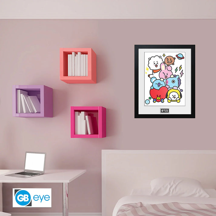 BT21 Framed Print Characters Stack