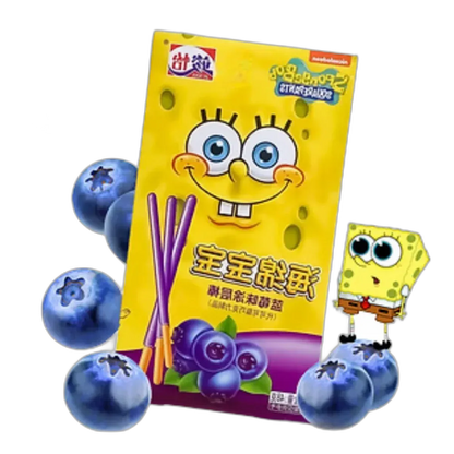 JUNYI SpongeBob Blaubeer-Schokoriegel – 48g Fruchtsnack mit Kultfaktor