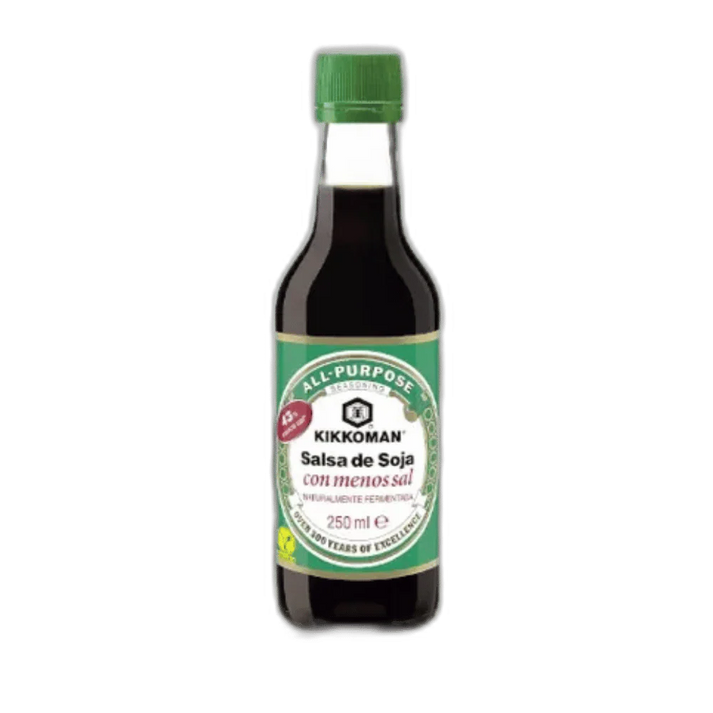 KIKKOMAN Salzreduzierte Sojasauce 250ml – Umami pur mit 43% weniger Salz