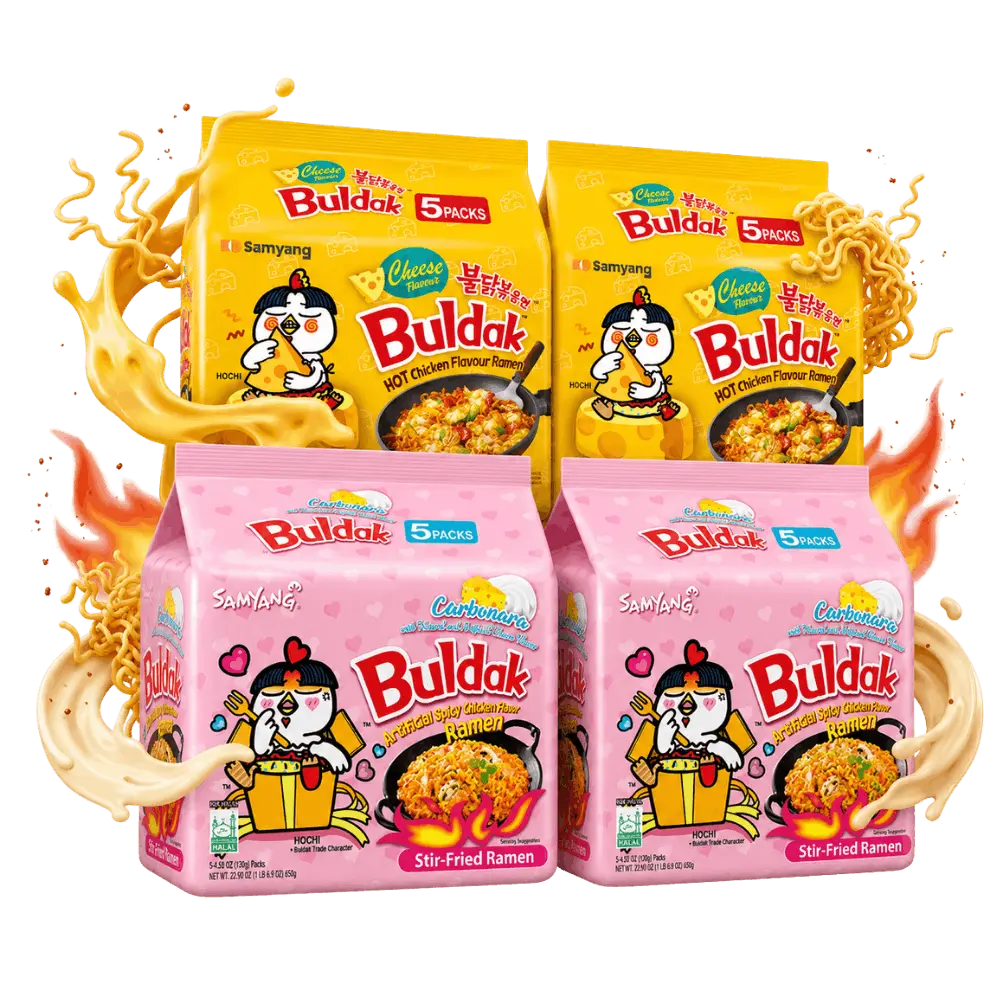 SAMYANG Buldak Cheese & Carbonara Bestseller Set 20x Hot Chicken Ramen