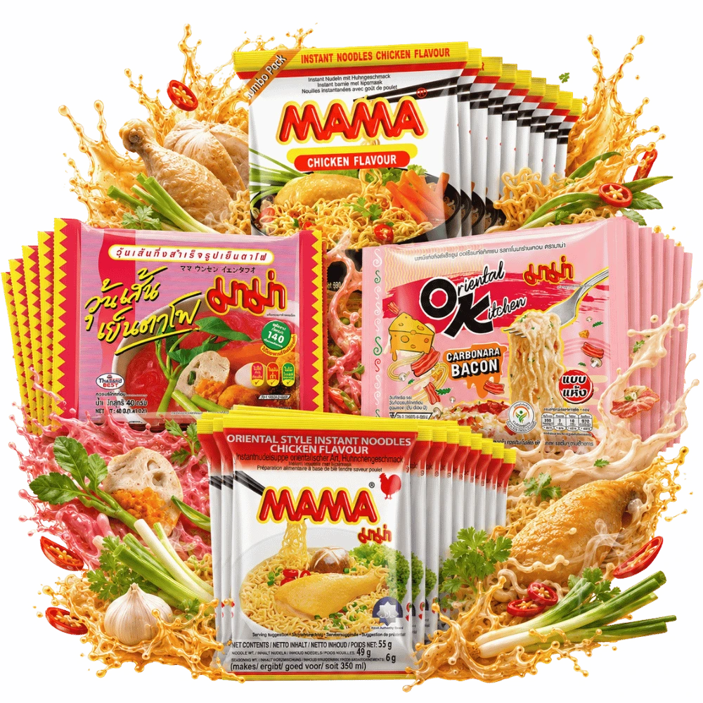 MAMA Instant Noodle Bestseller Set – 40 Packungen Vorratsbox